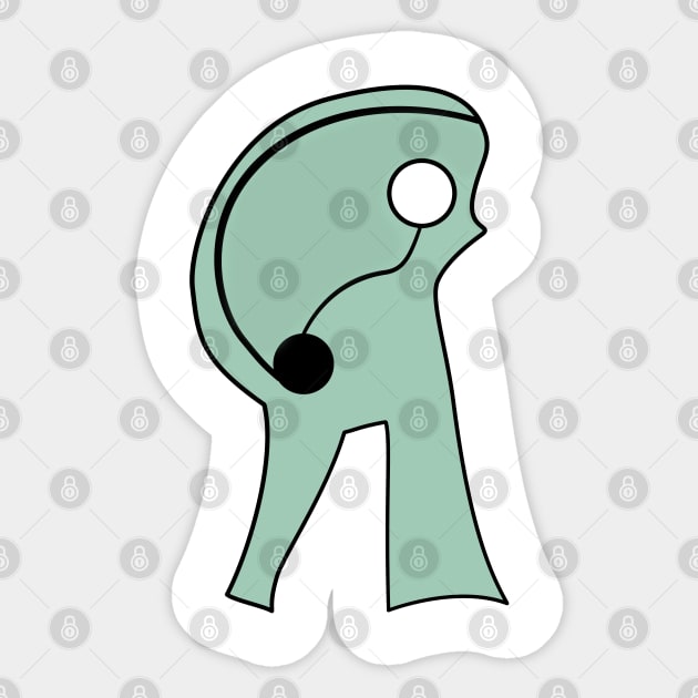 Ambiguous Alien-Like Figure For Interpretation Sticker by Living Emblem